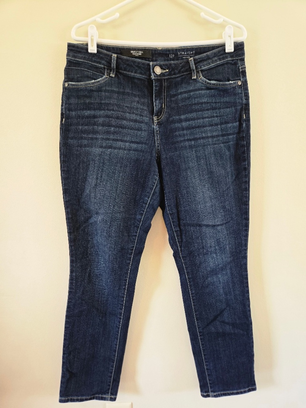 Simply Vera Vera Wang Mid Rise Straight Leg Jeans 12P